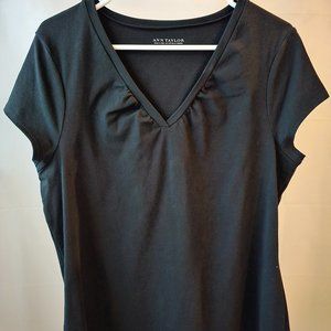 Ann Taylor V-neck Black Tee - Size XL